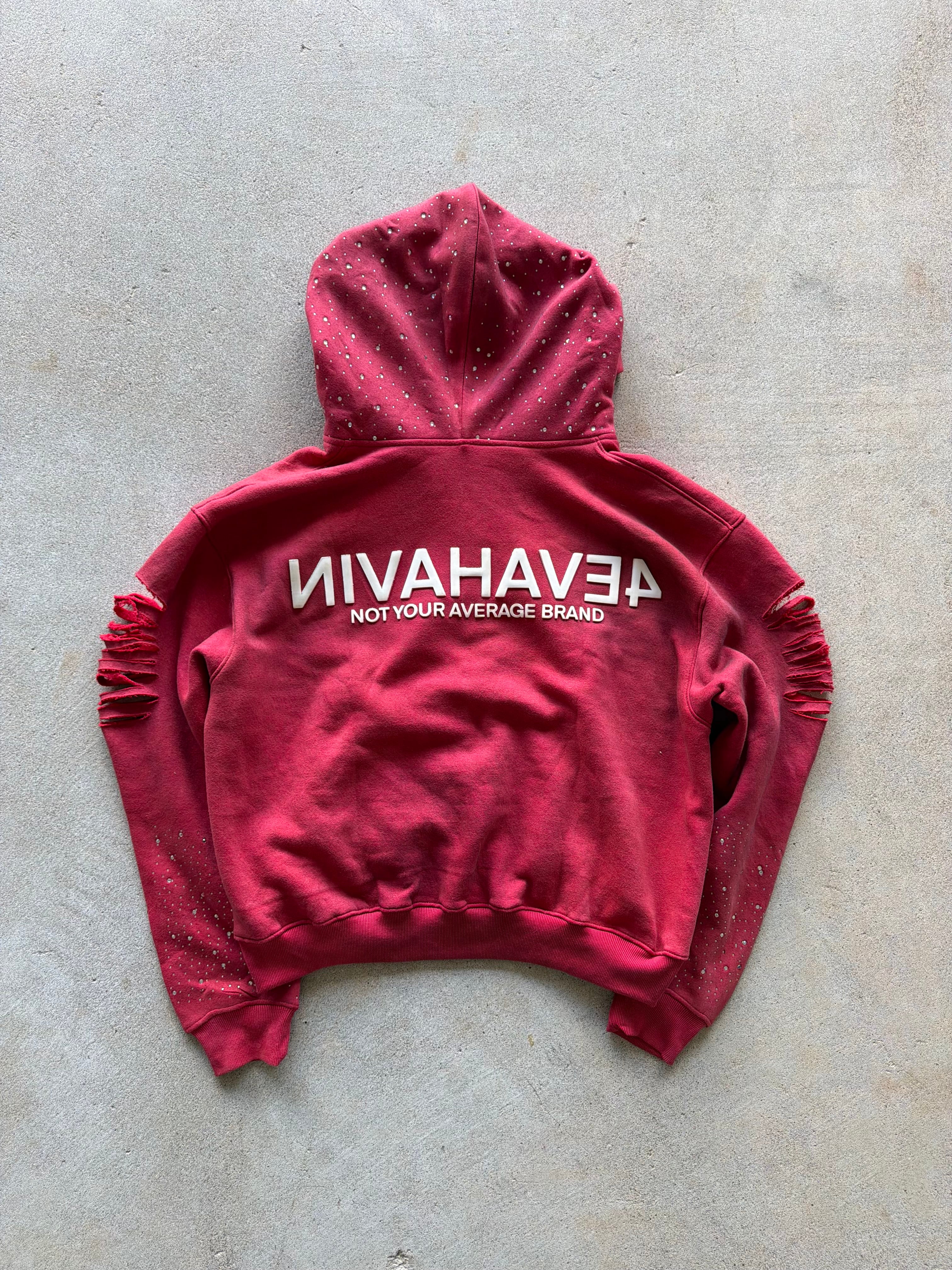“SMOKEY RED” 🖤 REVERSED 4EVAHAVIN NYAB ZIP JACKET AVAILABLE IN KIDS & ADULTS