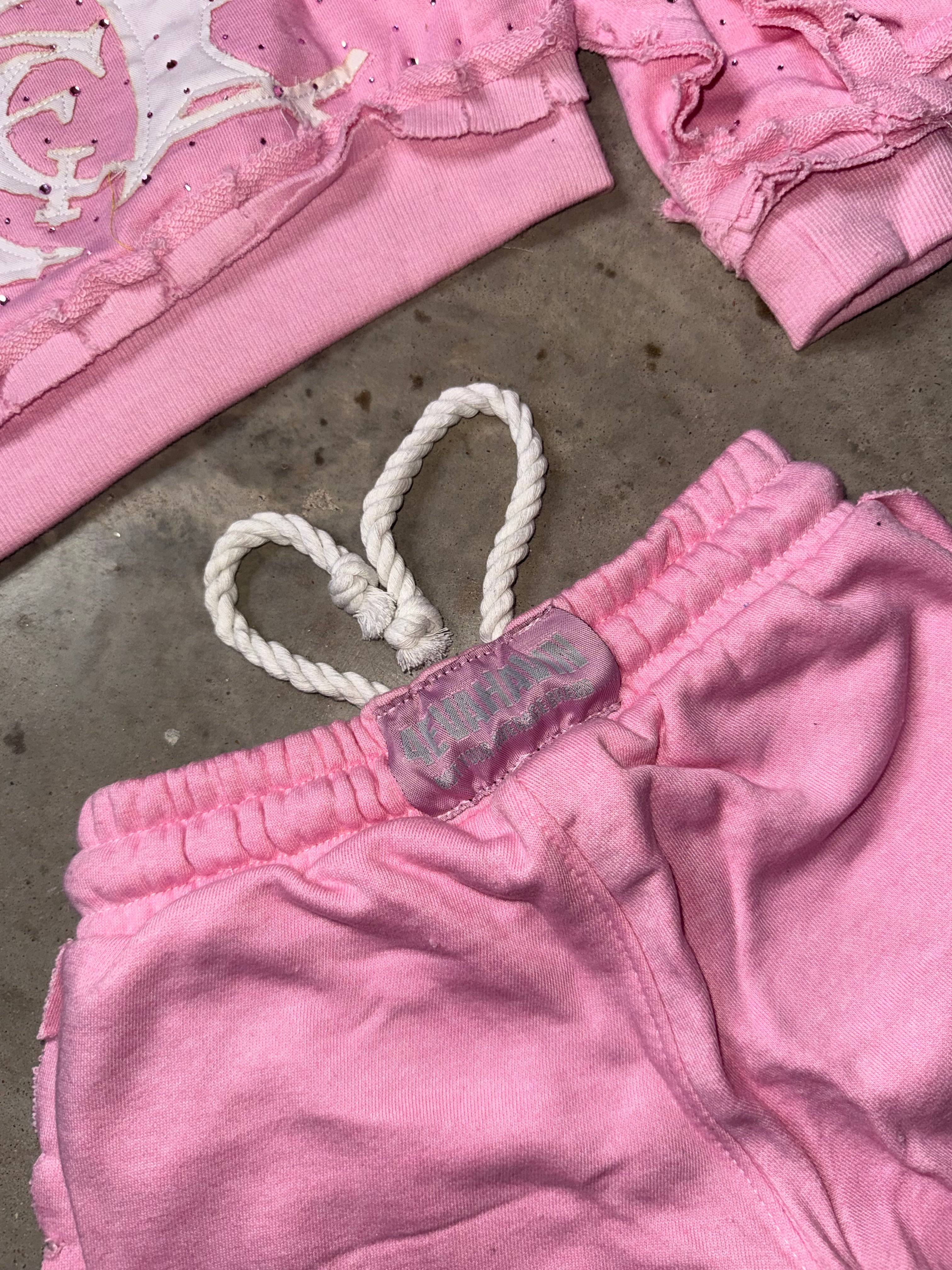 BUBBLE GUM INSIDE OUT SHORT SET  "ADULTS"