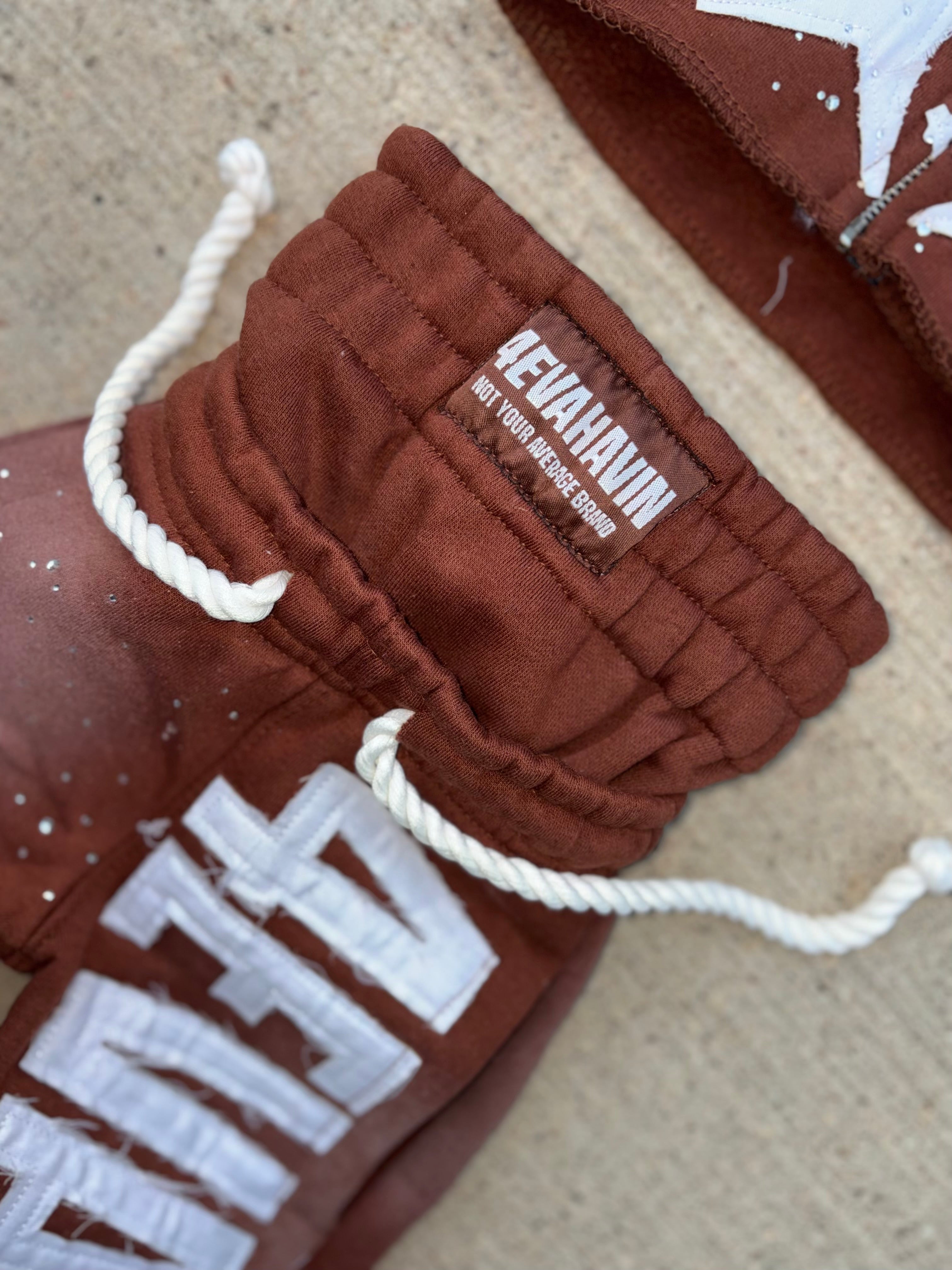 Brown And White Full Zip Set "Adults"