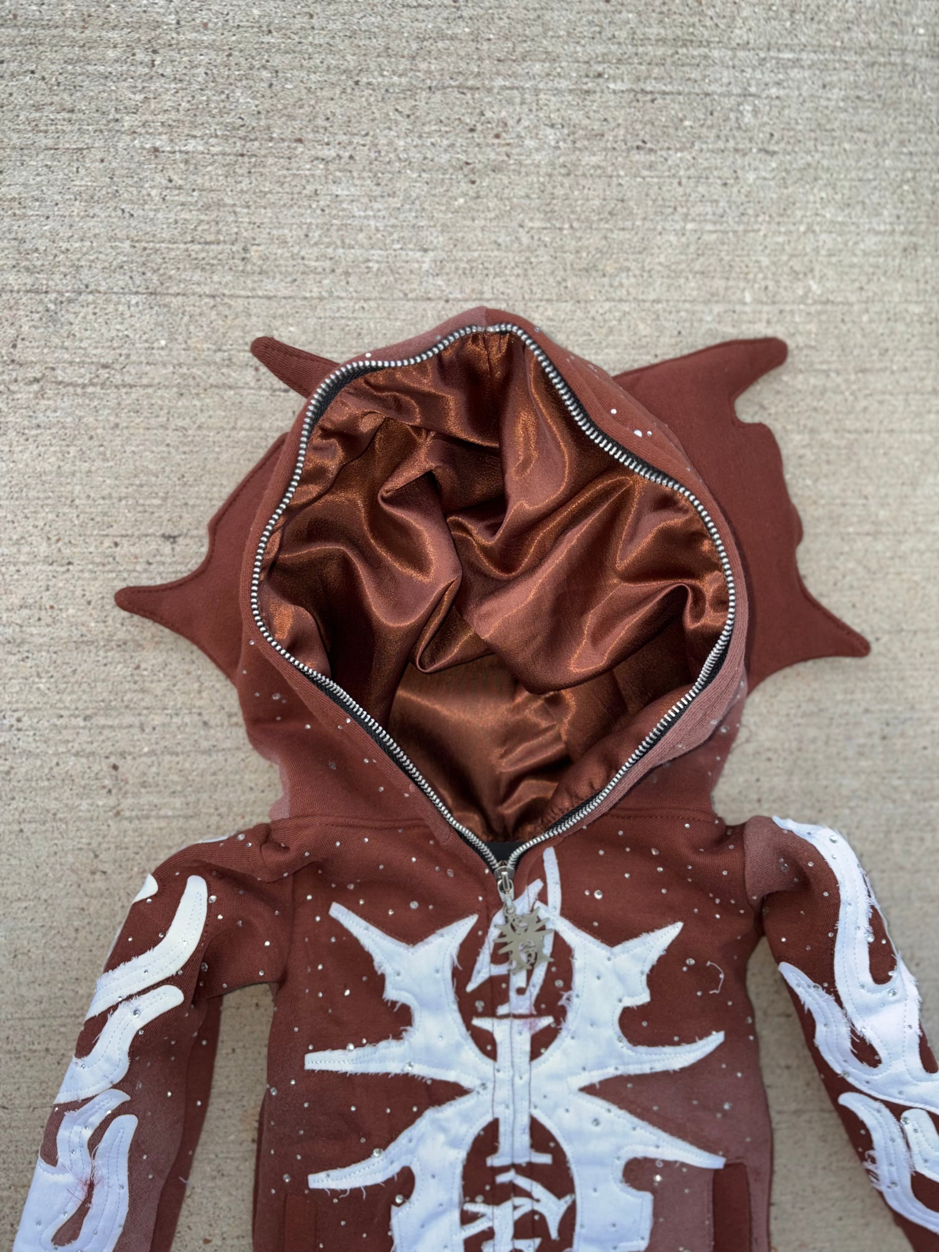 Brown And White Full Zip Set "Adults"